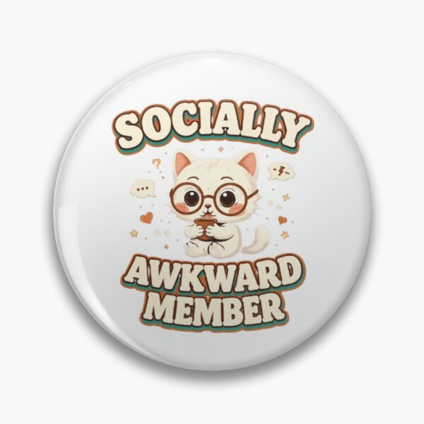 Item preview, Socially Awkward Member Funny Introvert Cat Design | Cute Shy Aesthetic Illustration designed and sold by Sanika arts .