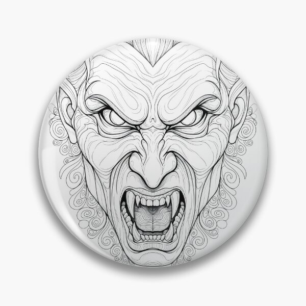 Item preview, Creepy Vampire Face Black And White Horror designed and sold by Shoot-The-Moon.
