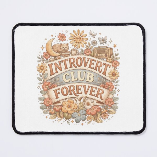 Item preview, Introvert Club Forever Aesthetic Vintage Floral Cozy Art Design designed and sold by Sanika arts .