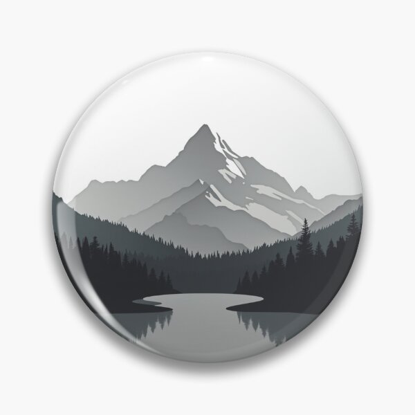 Item preview, Grey Winter Mountain Silhouette with Trees and Lake designed and sold by HOODYBUDSTYLES.