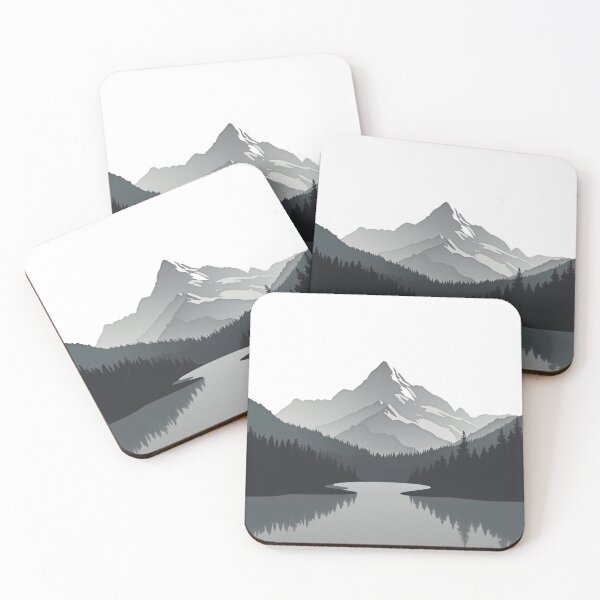 Item preview, Grey Winter Mountain Silhouette with Trees and Lake designed and sold by HOODYBUDSTYLES.