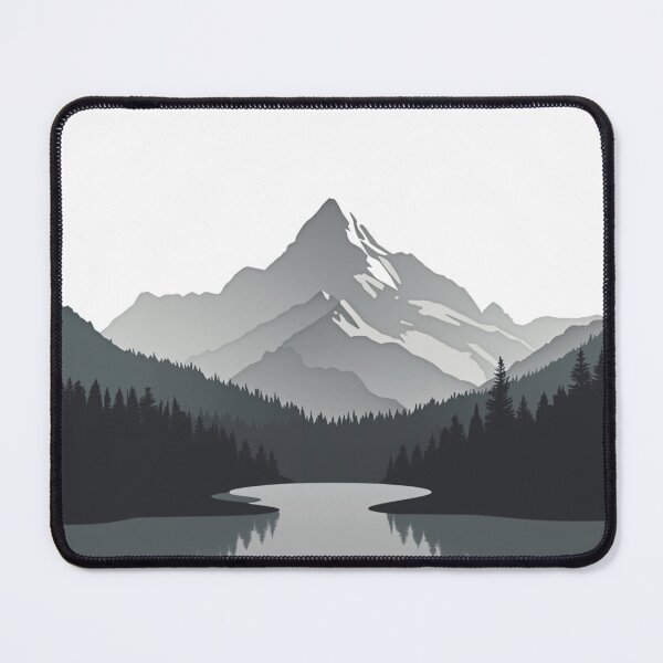 Item preview, Grey Winter Mountain Silhouette with Trees and Lake designed and sold by HOODYBUDSTYLES.