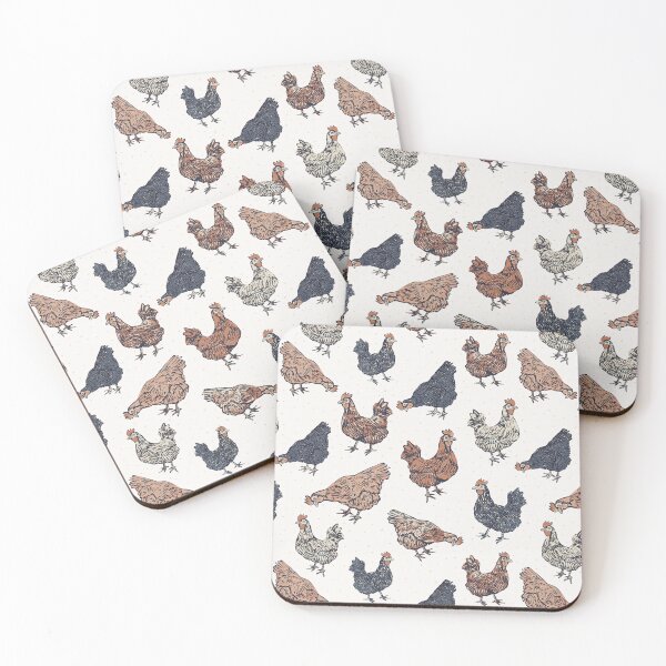 Item preview, Country Hens Farmyard Chicken Pattern designed and sold by Patternandflow.