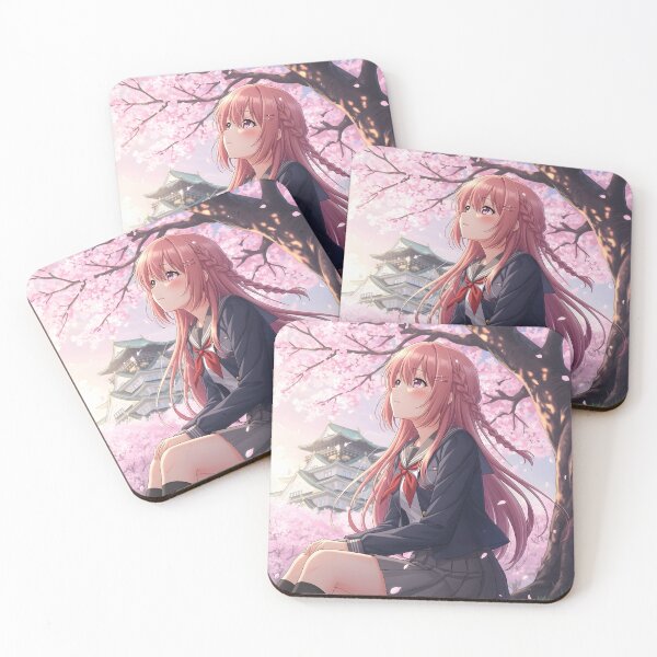 Item preview, Anime Girl Osaka Castle Nostalgic Spring Sakura designed and sold by Chibifaceneko.