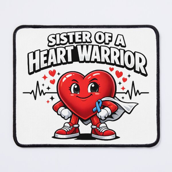 Item preview, Sister of a Heart Warrior Cute Heart Mascot Support Design designed and sold by LunaMagicStudio.
