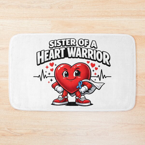 Item preview, Sister of a Heart Warrior Cute Heart Mascot Support Design designed and sold by LunaMagicStudio.