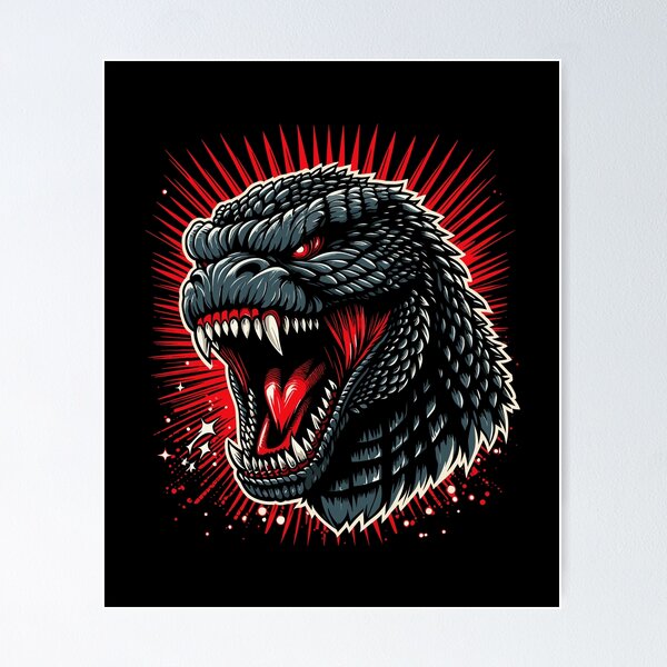 Item preview, Fierce dragon illustration with a powerful expression, showcasing vibrant colors and striking details. designed and sold by beast-net.
