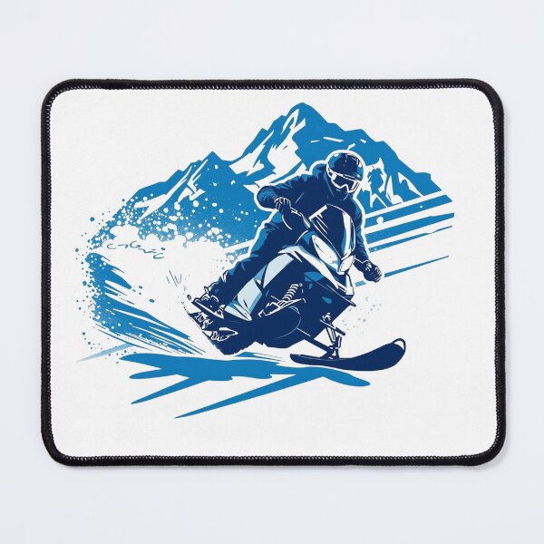Item preview, Snowmobile Adventure - Riding Down Snowy Mountains. designed and sold by LunaPrintCo.