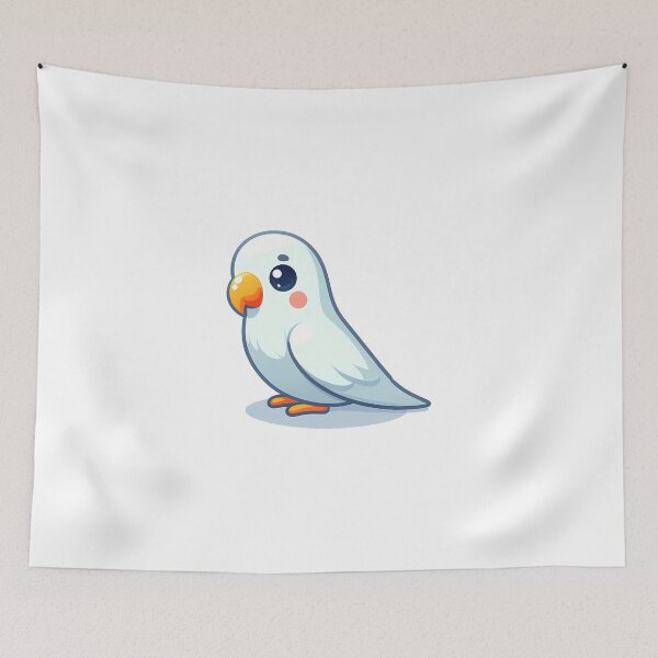 Item preview, Cute cartoon budgerigar with a cheerful expression and vibrant colors. designed and sold by cave-canvas.