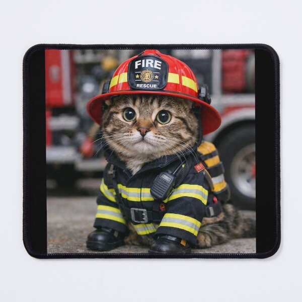 Item preview, Firefighter Cat Costume designed and sold by CyberCanvasCo.