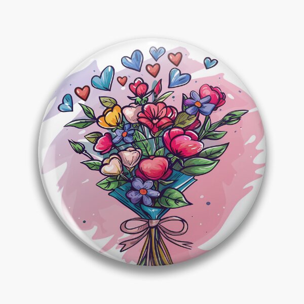 Item preview, Floral Bouquet Heart Saint Valentine's Day - Cute Kawaii Flower Love Art Print designed and sold by DesignArtist.ia.