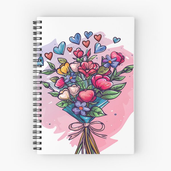 Item preview, Floral Bouquet Heart Saint Valentine's Day - Cute Kawaii Flower Love Art Print designed and sold by DesignArtist.ia.