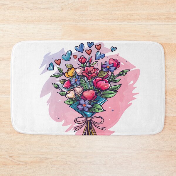 Item preview, Floral Bouquet Heart Saint Valentine's Day - Cute Kawaii Flower Love Art Print designed and sold by DesignArtist.ia.