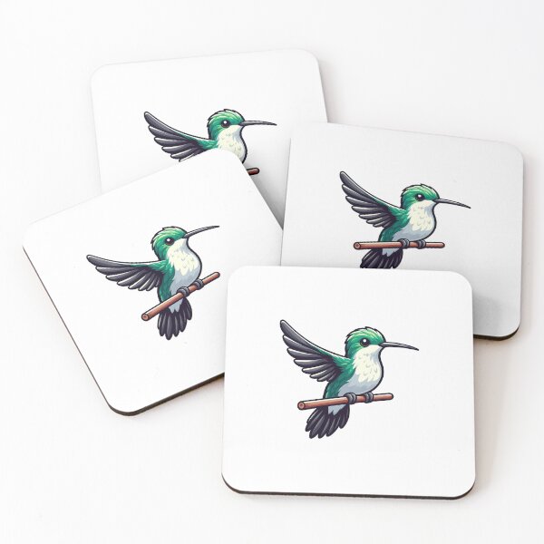 Item preview, Colorful green hummingbird perched gracefully on a branch, showcasing its vibrant plumage and delicate features. designed and sold by cave-canvas.