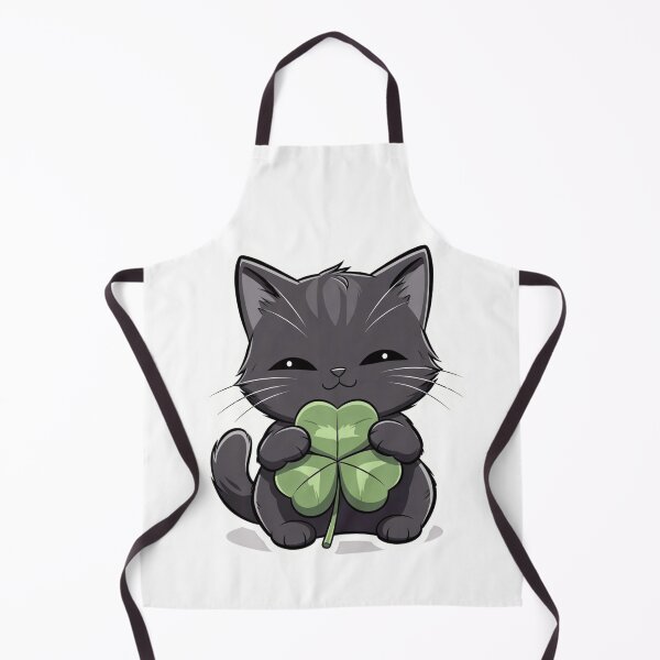 Item preview, Lucky Black Cat Shamrock Irish Kawaii designed and sold by Amevvoo.