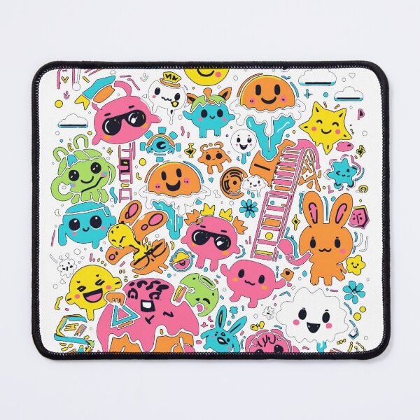 Item preview, Kawaii Neon Pop-Art – Cute Cartoon Characters & Playful Abstract Design designed and sold by HOODYBUDSTYLES.