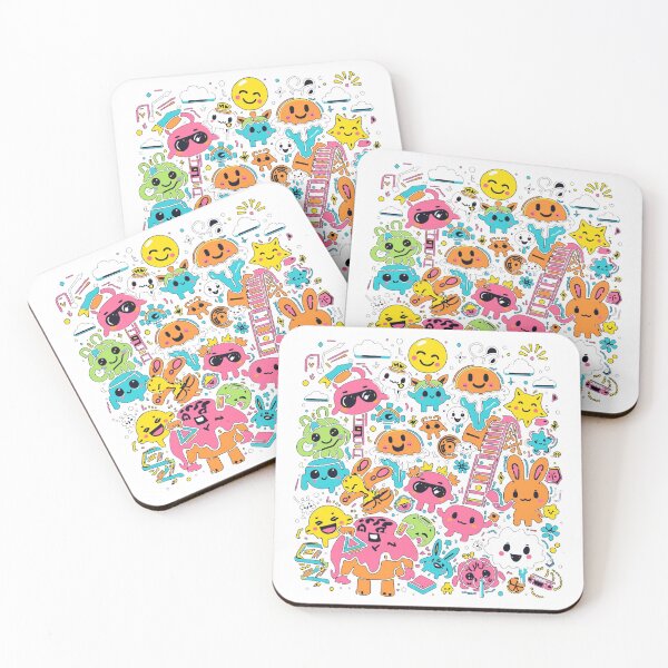 Item preview, Kawaii Neon Pop-Art – Cute Cartoon Characters & Playful Abstract Design designed and sold by HOODYBUDSTYLES.
