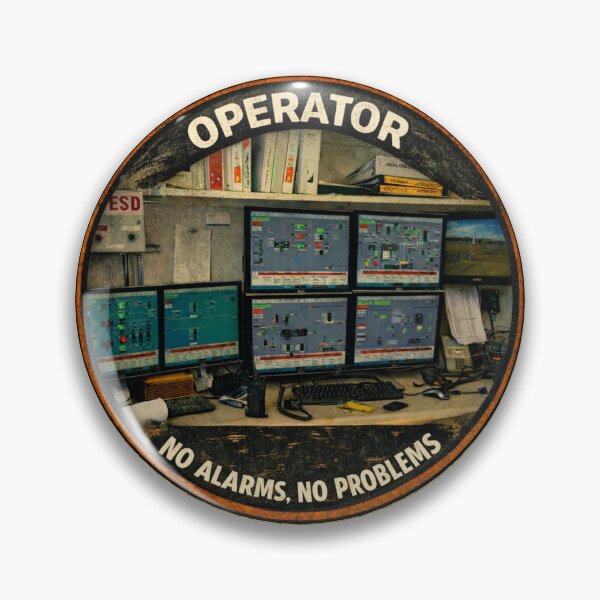 Item preview, Operator – No Alarms, No Problems | Oilfield Control Room Badge designed and sold by DigiWoosh.