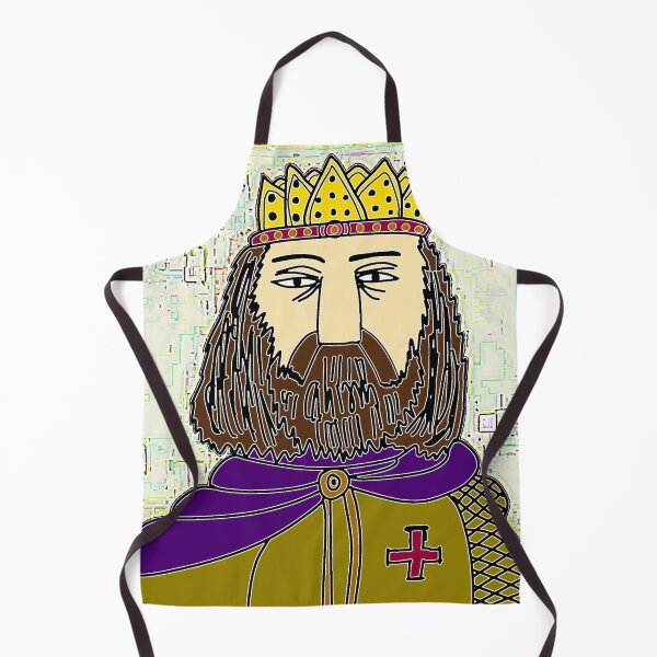 Item preview, "Medieval King Portrait with Crown and Crusader Emblem" designed and sold by nighttime1990.