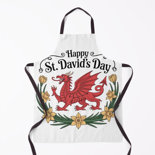 Item preview, Happy St. David's Day Traditional Welsh Red Dragon – Daffodil Wreath designed and sold by Midnight Veil Designs.