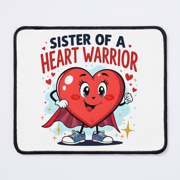 Item preview, Sister of a Heart Warrior Cute Heart Mascot Support Design designed and sold by LunaMagicStudio.