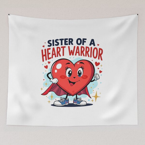 Item preview, Sister of a Heart Warrior Cute Heart Mascot Support Design designed and sold by LunaMagicStudio.