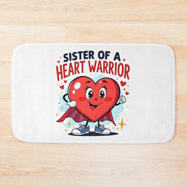 Item preview, Sister of a Heart Warrior Cute Heart Mascot Support Design designed and sold by LunaMagicStudio.