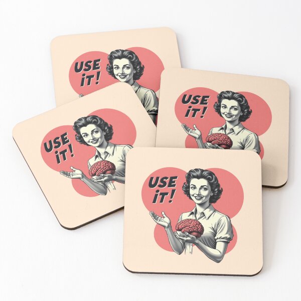 Item preview, Use It! Retro Sarcastic Brain Design designed and sold by PriyaMagic.