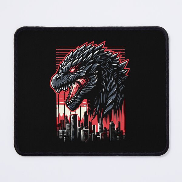 Item preview, A striking illustration of a fierce dragon-like creature amidst a city skyline. designed and sold by beast-net.