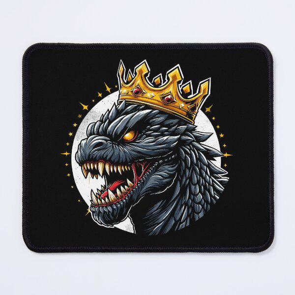 Item preview, A fierce dragon-like creature with a golden crown and intense eyes bursting with power. designed and sold by beast-net.
