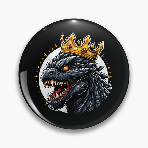 Item preview, A fierce dragon-like creature with a golden crown and intense eyes bursting with power. designed and sold by beast-net.