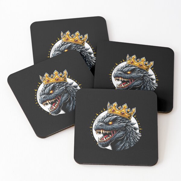Item preview, A fierce dragon-like creature with a golden crown and intense eyes bursting with power. designed and sold by beast-net.