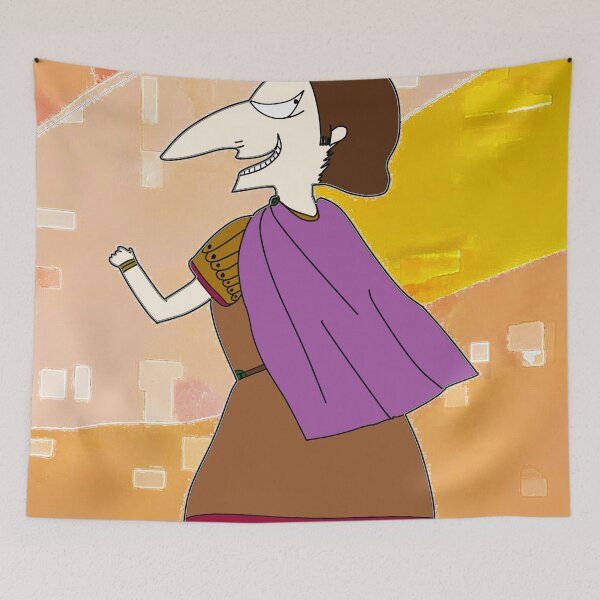 Item preview, "Cartoon Character in Green Dress with Abstract Background" designed and sold by nighttime1990.