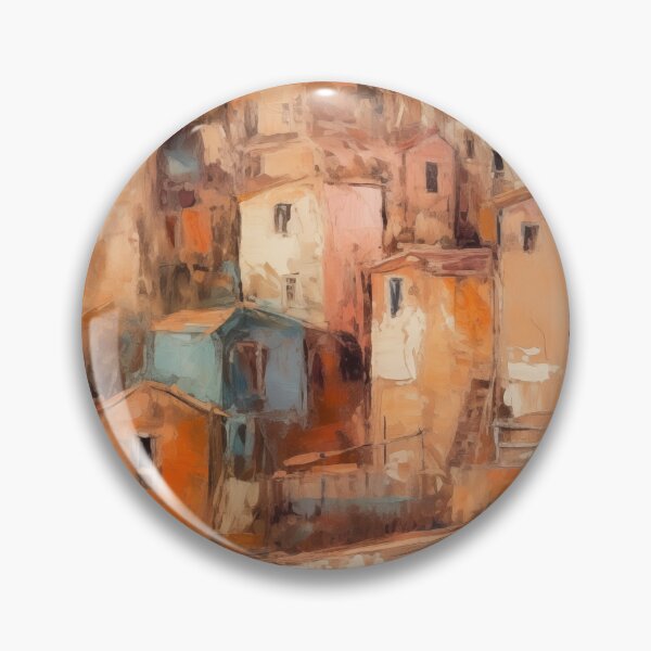 Item preview, semi abstract Mediterranean village in earthy warm tones.  designed and sold by 13thstreet.