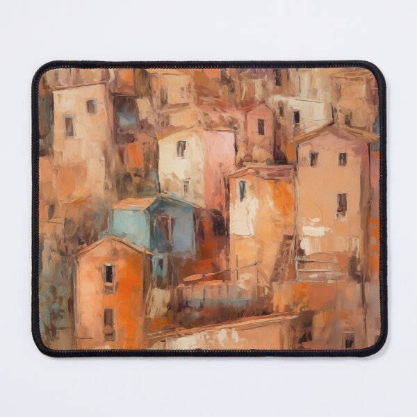 Item preview, semi abstract Mediterranean village in earthy warm tones.  designed and sold by 13thstreet.
