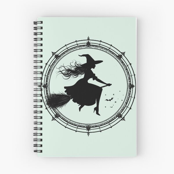 Item preview, Silent magic, witch on a broomstick in an ornamental circle designed and sold by LiskoDesign.