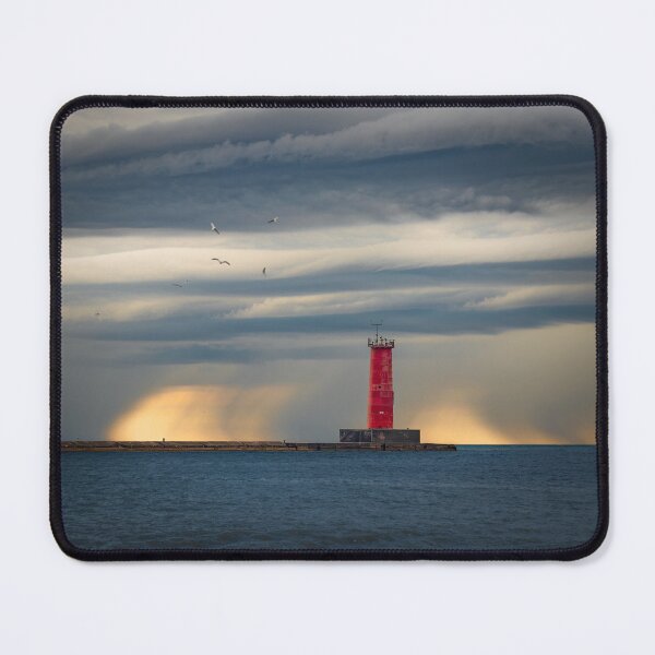 Item preview, Rain behind Sheboygan Wisconsin lighthouse designed and sold by TerraMediaLLC.