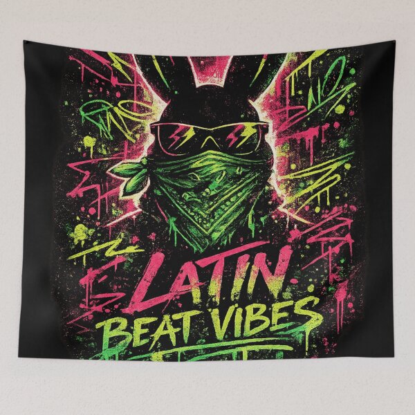 Item preview, Latin Beat Vibes – Neon Urban Bunny Streetwear Design designed and sold by LatestDesign95.