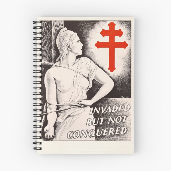 Item preview, Invaded But Not Conquered WWII Poster | Marianne Liberty Art | Cross of Lorraine | French Resistance & Hope designed and sold by artofuniverse.