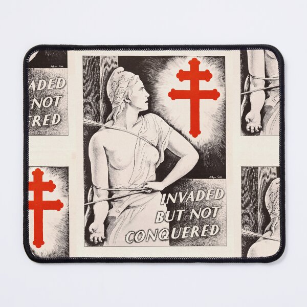Item preview, Invaded But Not Conquered WWII Poster | Marianne Liberty Art | Cross of Lorraine | French Resistance & Hope designed and sold by artofuniverse.