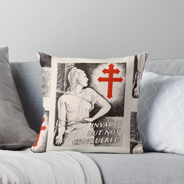 Item preview, Invaded But Not Conquered WWII Poster | Marianne Liberty Art | Cross of Lorraine | French Resistance & Hope designed and sold by artofuniverse.