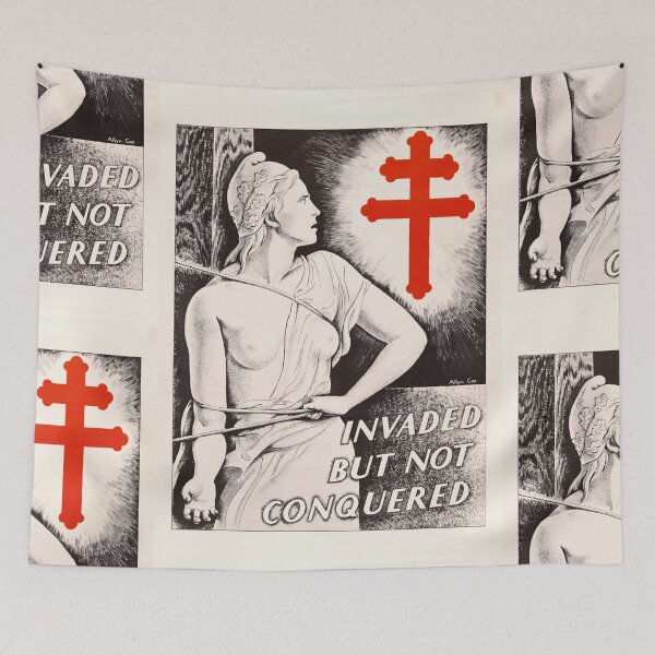 Item preview, Invaded But Not Conquered WWII Poster | Marianne Liberty Art | Cross of Lorraine | French Resistance & Hope designed and sold by artofuniverse.