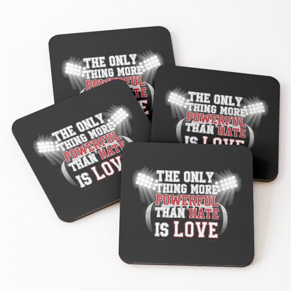 Item preview, The Only Thing More Powerful Than Hate Is Love Football Inspirational Quote Design designed and sold by Uglyandcute.
