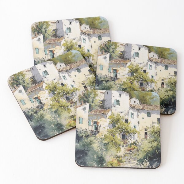 Item preview, Mediterranean village in spring designed and sold by 13thstreet.