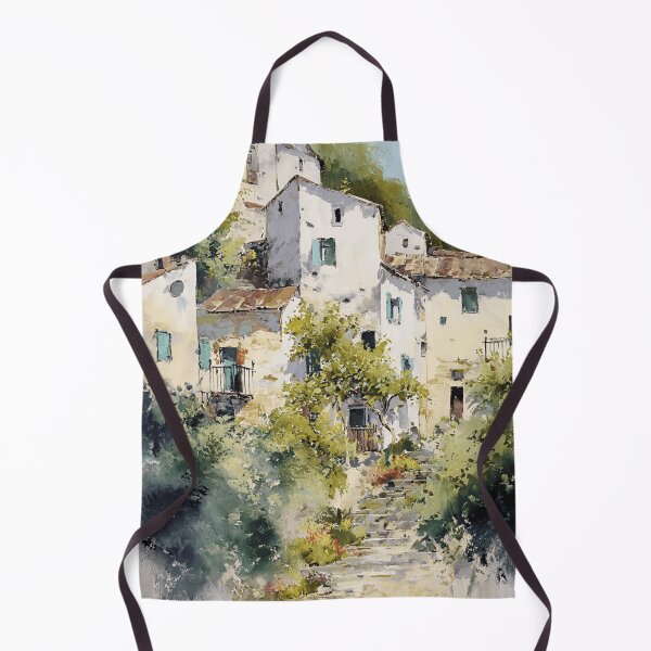 Item preview, Mediterranean village in spring designed and sold by 13thstreet.
