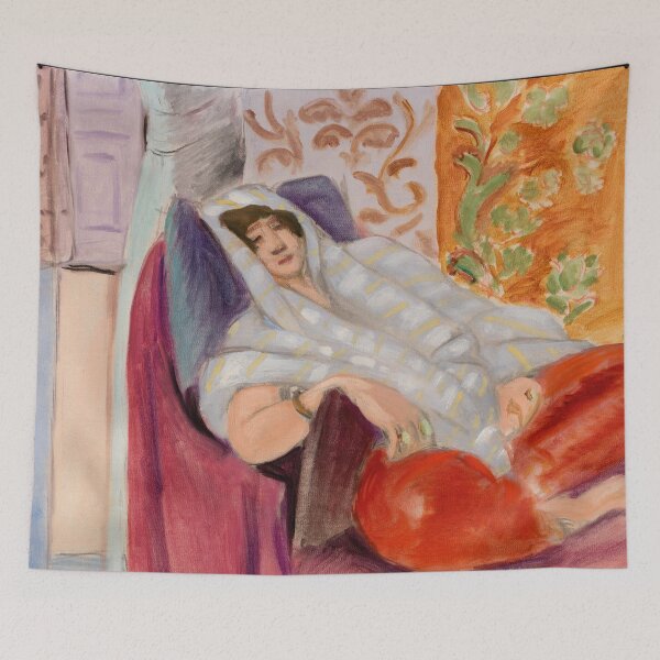 Item preview, Woman Reclining by Henri Matisse: Fauvist Interior Fine Art Poster designed and sold by artofuniverse.