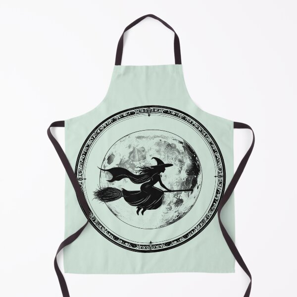 Item preview, Silent magic, witch on a broomstick in an ornamental circle with a full moon designed and sold by LiskoDesign.