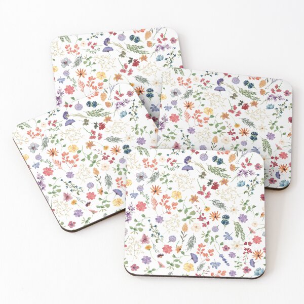 Item preview, Delicate multicolored flowers on a white background, a pattern for home linens, clothing and office supplies. designed and sold by Aratena.