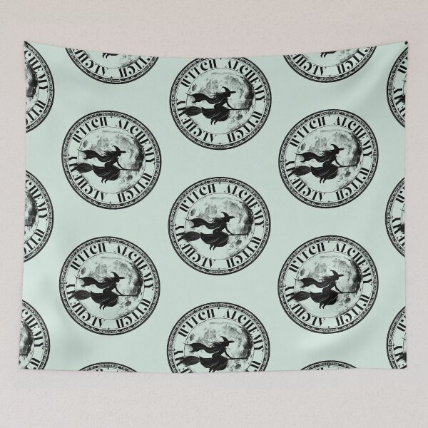 Item preview, Silent magic, witch on a broomstick, full moon, witch alchemy designed and sold by LiskoDesign.