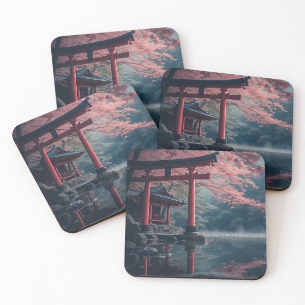 Item preview, Serene Japanese Temple With Cherry Blossom Tree designed and sold by TheDreamsMaker.